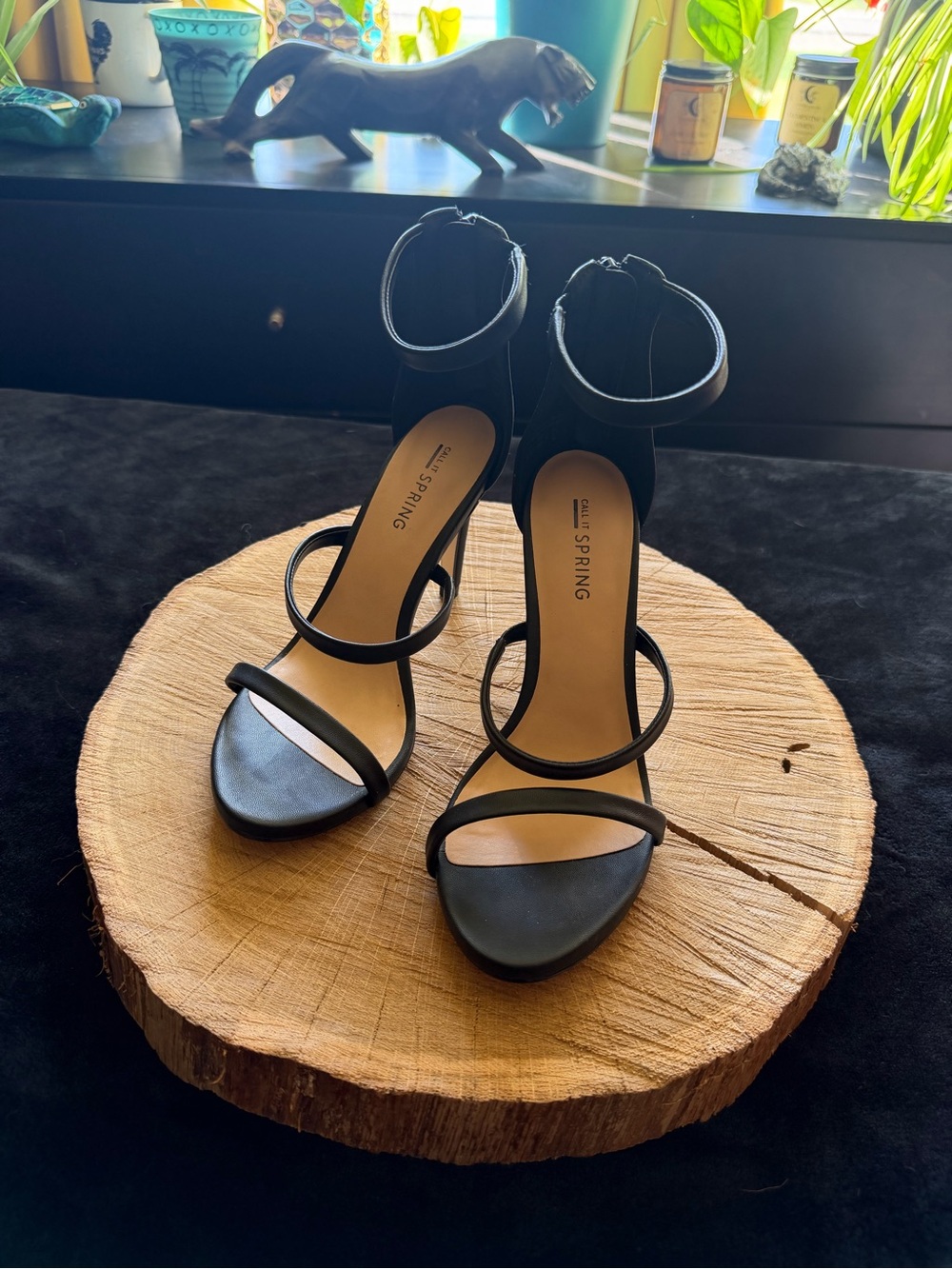 Call It Spring Black Minimalist Strappy High Heels